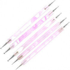 Set de stilouri nail art - 5 buc, roz foto