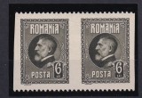 ROMANIA - 1926 FERDINAND A 60a ANIVERSARE - EROARE IN PERECHE 6 LEI NEDANTELAT VERTICAL MH SARNIERA