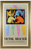 Victor BRAUNER - Compozitie cu personaje suprarealiste, afis rar, 1972