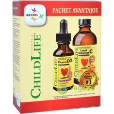 Kit de Imunitate pentru Copii Vitamina C 118.50ml + Vitamina D3 29.60ml Secom,