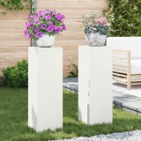 vidaXL Suporturi plante pilon exterior 2 buc. alb 24x24x75 cm oțel