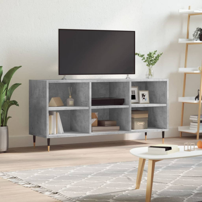 Comoda TV, gri beton, 103,5x30x50 cm, lemn compozit GartenMobel Dekor