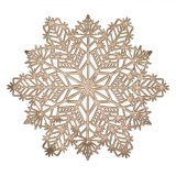 Suport Farfurii PVC Foil, Model Fulgi de Zăpadă, Auriu, 38cm, Oem