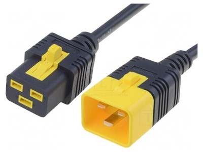 Cablu de Alimentare IEC C19 C20 2m Negru 16A cu Blocare foto