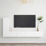 vidaXL Set dulapuri TV, 3 piese, alb, PAL