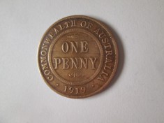 Australia One Penny 1919 regele George V