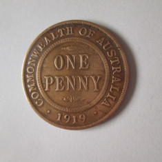 Australia One Penny 1919 regele George V