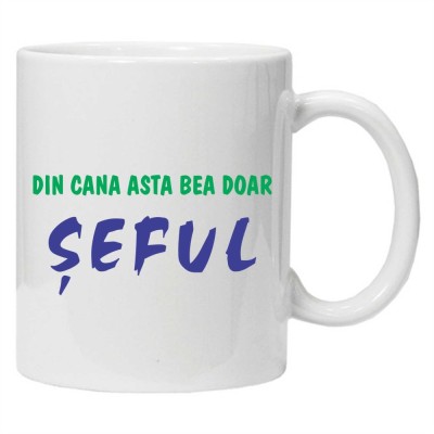 Cana alba personalizata pentru sef, INOVATIX&amp;reg;. 330ml foto
