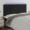 VidaXL Tăblie de pat cu LED, negru, 160x5x118/128 cm, catifea 3122620