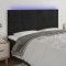 vidaXL Tăblie de pat cu LED, negru, 160x5x118/128 cm, catifea 3122620