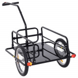 HOMCOM Carucior Remorca pentru Bicicleta Negru 156x72x82cm | Aosom Romania