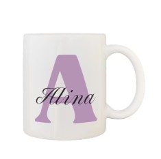 Cana alba personalizata cu prenume Alina, INOVATIX&reg;. 330ml