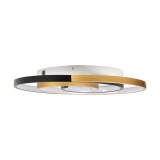 Plafonieră Trim 30W 42cm 3000-6500K, negru+auriu, Erste