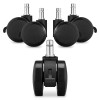 Set 5 Roti pentru scaun de birou tija 10/50 mm, Kwmobile, Negru, Nylon, 55601.02