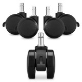 Set 5 Roti pentru scaun de birou tija 11/22 mm, Kwmobile, Negru, Nylon, 55602.02