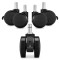 Set 5 Roti pentru scaun de birou tija 10/50 mm, Kwmobile, Negru, Nylon, 55601.02