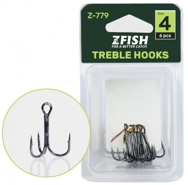 Ancore Triple Zfish Triple Hooks, Nr.4, 6buc/pac