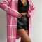 Cardigan lung, roz, cu dungi