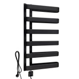 Radiator electric baie REA Artas 90x50cm Negru, tip scara, termostat electronic, mod ECO, temporizator, otel