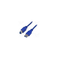 Cablu USB A mufa, USB B mufa, USB 3.0, lungime 1.8m, albastru, AKYGA - AK-USB-09