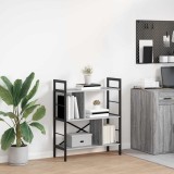 VidaXL Raft pentru cărți Gri Sonoma 75 x 30 x 91 cm Lemn compozit 883973