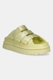 UGG papuci Goldenglow Slide femei, culoarea verde, cu platforma, 1167430-GLDN