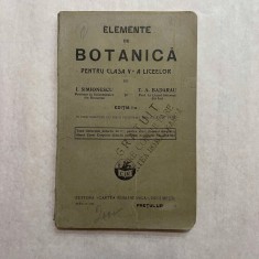 I. Simionescu - Elemente de botanica - Pentru clasa V a liceelor
