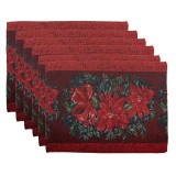 Cumpara ieftin Set 6 suporturi farfurii Craciun Craciunite poliester multicolor (6) 33x45 cm