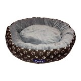 Culcus pufos pentru caini si pisici, gri inchis, 67 cm, Fedra