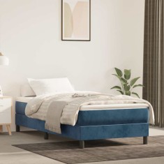 vidaXL Saltea cu arcuri buzunar copii albastru &icirc;nchis 80x160cm catifea