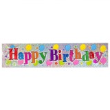Banner Petrecere Zi De Naștere, Multicolor, 270x19cm, Metalizat, Happy Birthday
