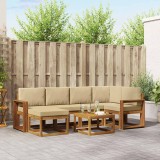 vidaXL Set de canapele de exterior cu pernă 7 pcs Natural și Bej 3366681