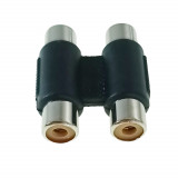 Cumpara ieftin Adaptor audio 2xRCA mama la 2xRCA mama, Xtreme 02596, de prelungire si conectare, negru