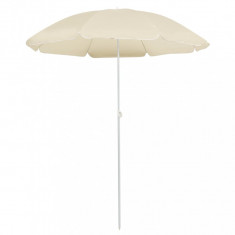 Umbrela de soare de exterior, stalp din otel, nisipiu, 180 cm