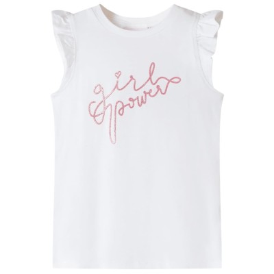 Tricou pentru copii, m&amp;acirc;neci cu volane, ecru, 128 foto