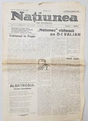 NATIUNEA - FOAIA INTELECTUALITATII , ANUL XI , NO. 2669 , DUMINICA 8 APRILIE 1923 foto