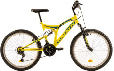 Bicicleta Copii Kreativ 2441 420Mm Galben Aprins 24 Inch foto