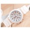 Ceas dama alb cu auriu GENEVA curea silicon + ambalaj cadou