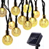 Cumpara ieftin Ghirlanda luminoasa solara tip Glob,cu 50 LED-uri lumina calda de exterior, Oem