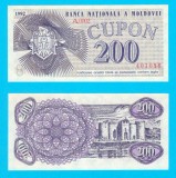 Moldova (p#2) 200 Cupon 1992 UNC &#039;Ȋnlocuitorul Rublei Sovietice&#039; serie: A.0002 401086