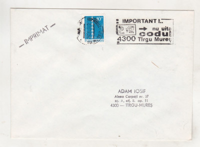 bnk fil Plic stampila ocazionala Cod postal Targu Mures 1981 foto