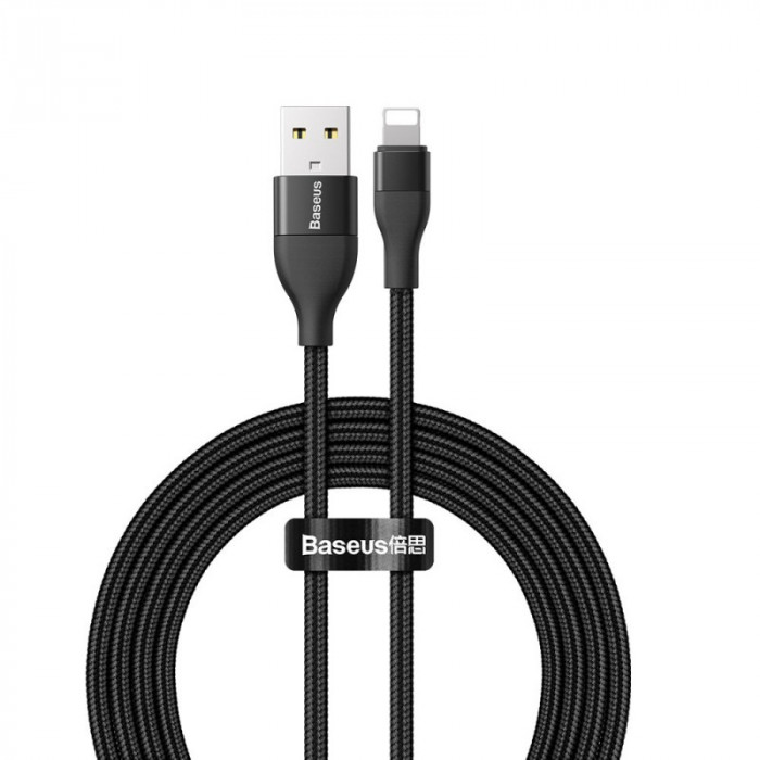 Cablu Date si Incarcare USB / USB Type-C - Lightning Baseus, 1 m, 18W, 2A, Negru CATLYW-G01