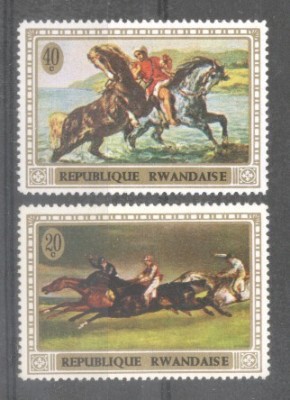 Rwanda 1970 Paintings, Horses, MNH AJ.056 foto