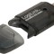 CARD READER extern LOGILINK, interfata USB 2.0, citeste/scrie: SD, MMC, RS-MMC; plastic, negru-transparent &quot;CR0007&quot; (timbru verde 0.03 lei)