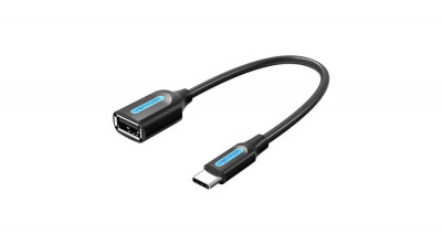 Vention CCSBB Adapter USB-C 2.0 M &amp;eacute;s F USB-A OTG 0.15m (fekete) foto