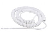 Cablu spiralat neecranat 3G1mm2 PUR alb 1m-3,5m