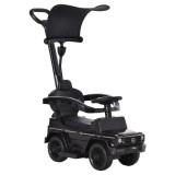 Masina copii 1 an, Paravan parasolar detasabil, spatiu de depozitare, Negru 85.5x40.5x95cm HOMCOM | Aosom Romania