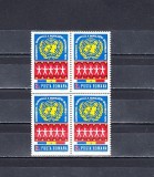 M1 TX6 3 - 1974 - Conferinta mondiala a populatiei - pereche de patru timbre, Organizatii internationale, Nestampilat
