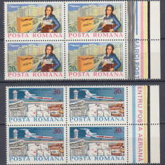 ROMANIA 1977 LP 940 UZUALE BLOCURI DE 4 TIMBRE MNH