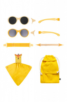 Ochelari de soare pentru copii MOKKI Click &amp;amp; Change, protectie UV, galben, 0-2 ani, set 2 perechi foto